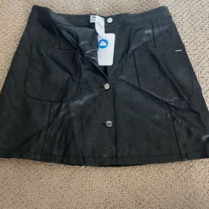 Mayoral Black Leather Skirt